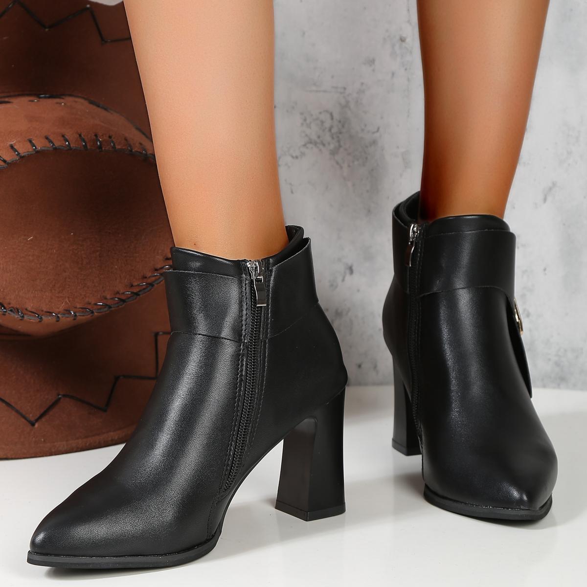 

Fashionable New Comfortable Wear-Resistant And Non Slip Women S Boots Winter Sexy And Elegant Solid Color Zipper Mid-Tube Boots 35