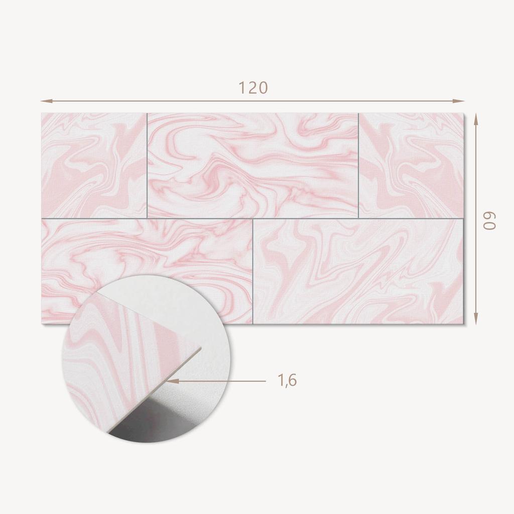 Winylowy Panel Samoprzylepny Do Pokoju Młodzieżowego 120X60 Cm Wzór Marmurowy Z Falami
