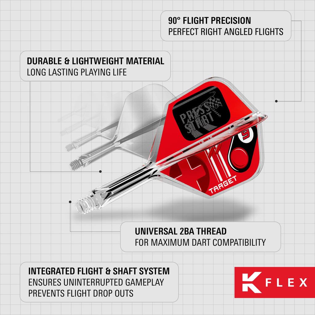 TARGET Dart Flight Press Start Shape 3 Pieces Darts Accessory K-Flex No.6