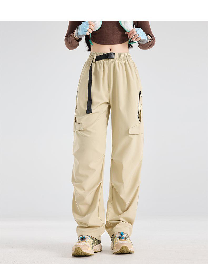 Unisex American High Street Parachute Pants: Summer Thin, Casual, Straight-Leg Outdoor Sports Wear for Men & Women.