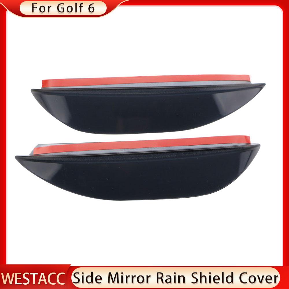 Espelho retrovisor lateral do carro, capa de proteção contra chuva, acabamento em bastão para Volkswagen VW Golf 6 MK6 2009-2013, proteção contra chuva, neve e sol