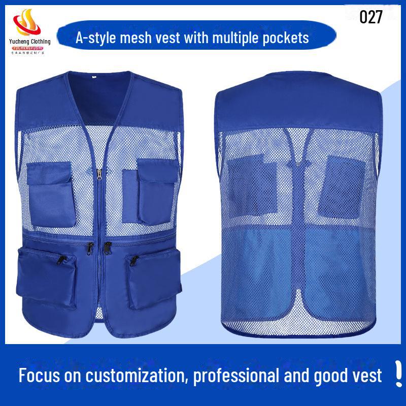 Custom Logo Emergency Management Safety Vest - Multi-Pocket Workwear for Photojournalists