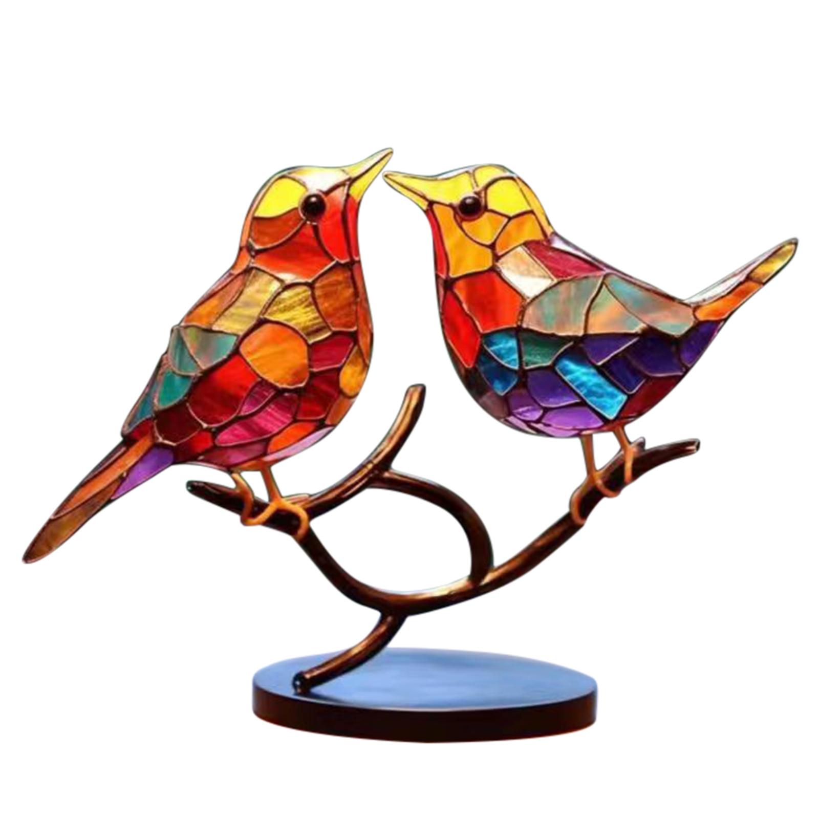

Красочный орнамент в виде птиц, современный стиль, настольное украшение в виде птицы, домашний декор, подарок, идеально подходит для гостиной, спальни, офиса 2pcs