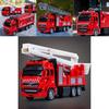 Fire Truck Alloy Inertia Pullback Toy With Rotatable Ladder For Kids Play And Handson Interaction