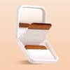 2Pcs Ultra-Thin Compact Foundation Brush With Mirror Box Easy To Carry Flat-Head Makeup Brush No Trace Replaceable Makeup Tools