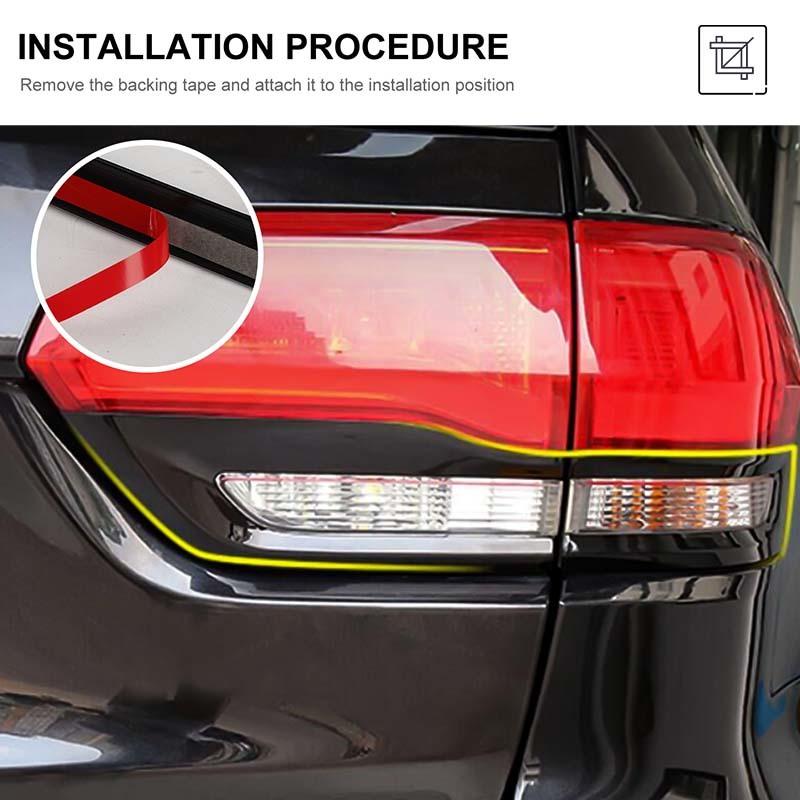 Car Front Fog Light Decoration Taillight Accessories Decorative Stickers For Jeep Grand Cherokee 2014-2017 Car Exterior Accessories, ABS Plastic