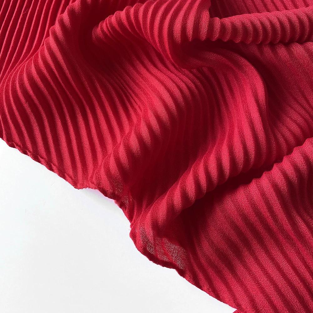 90*90cm Pleated Cotton Linen Square Scarf For Women Muslim Hijab Scarves Shawls Solid Headscarf Wraps Islamic Turban Headband