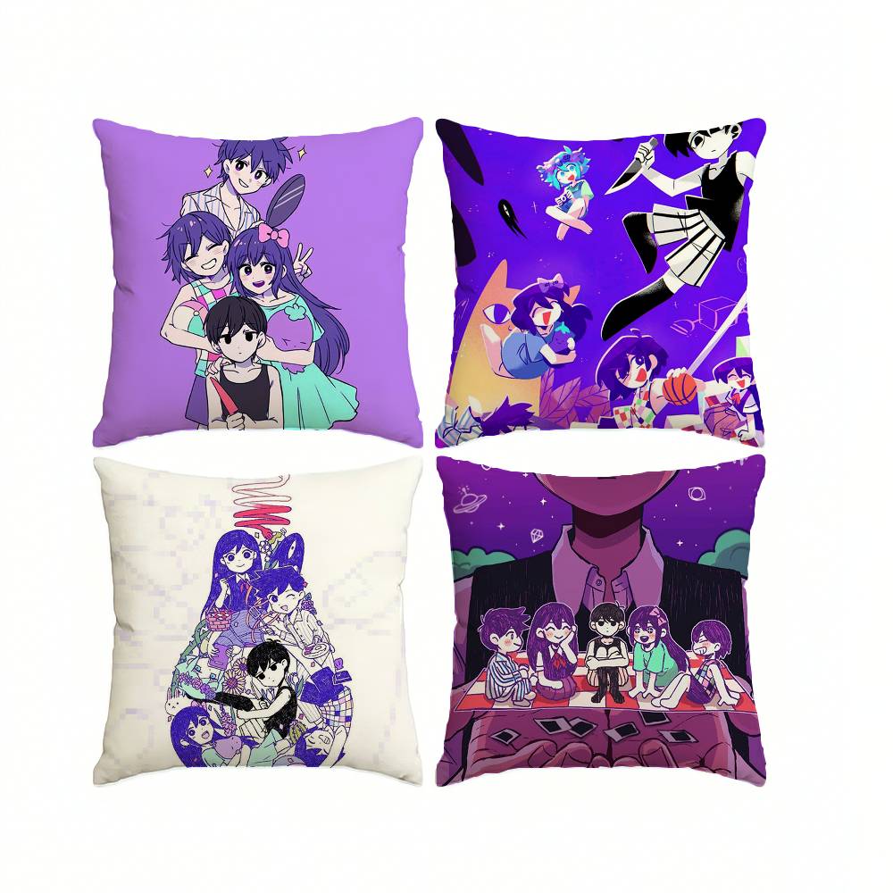P-Psychological horror game O-Omori Square Double-Sided printed Pillow Case Bedroom Bedside Pillow Sofa Cushion Cover