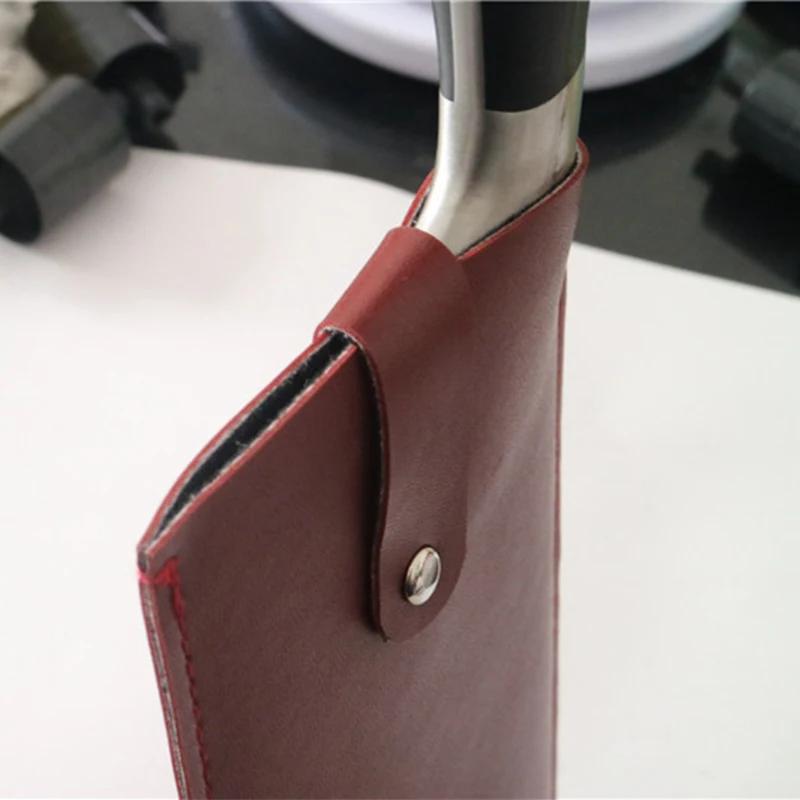 PU Leather Cleaver Protective Sheath Secure Snap Fastener Waterproof Durable for Home Kitchen Small Business Catering Use