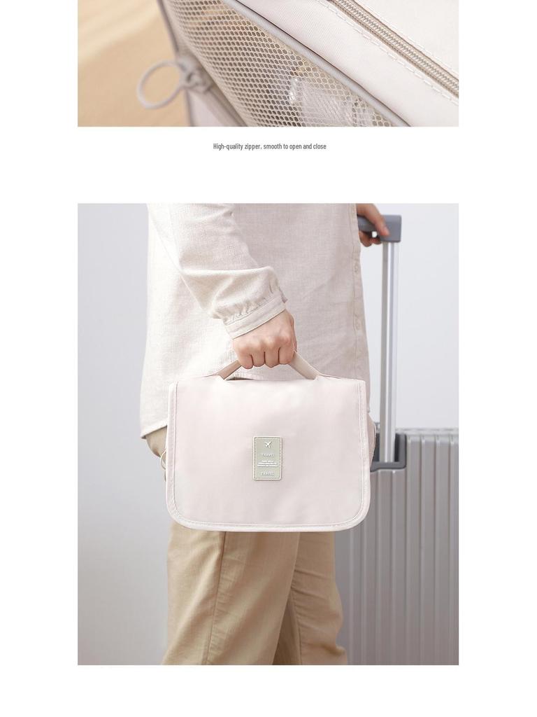 2023 Travel Hook Wash Bag with Wet/Dry Separation and Large Capacity Makeup Storage