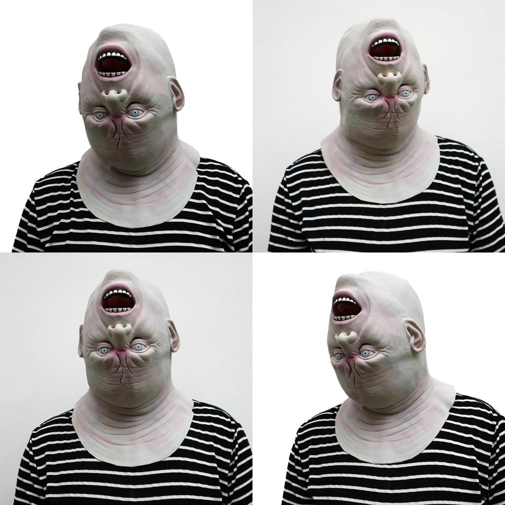 Creepy Latex Upside Down Full Head Mask Perfect For Halloween Costume Parties