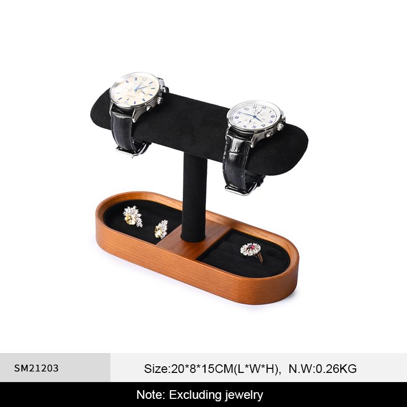 Solid Wood Watches Display Stands Base Watch Necklace Bracelet Organizer Rack Bangle Scrunchie Headband Showcase Stands