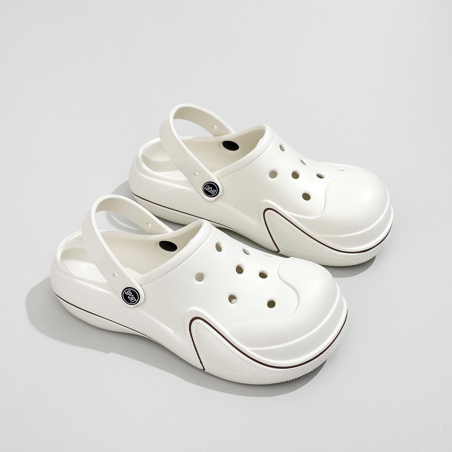 Новые летние тапочки на толстой подошве с росписью Модная мягкая подошва Удобный материал ЭВА Противозапаховые противоскользящие и износостойкие тапочки 36-37 белый 1719₽