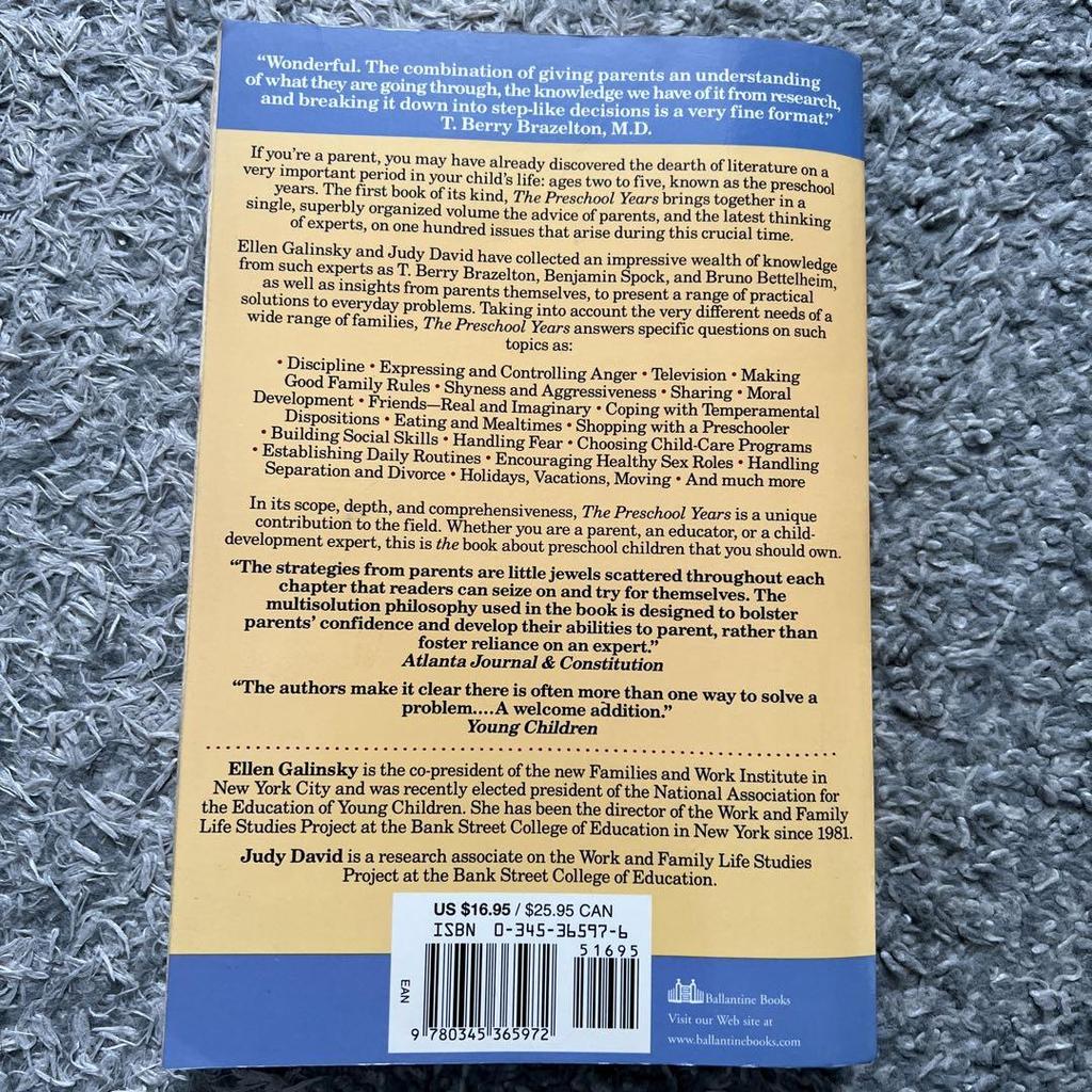 [USED] THE PRESCHOOL YEARS English Book