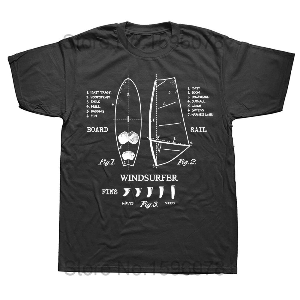 Windsurfen Windsurfen Surfen Surf Baumwolle Kurzarm Lustiges T-Shirt Grafik Harajuku Hip Hop T-Shirt Streetwear