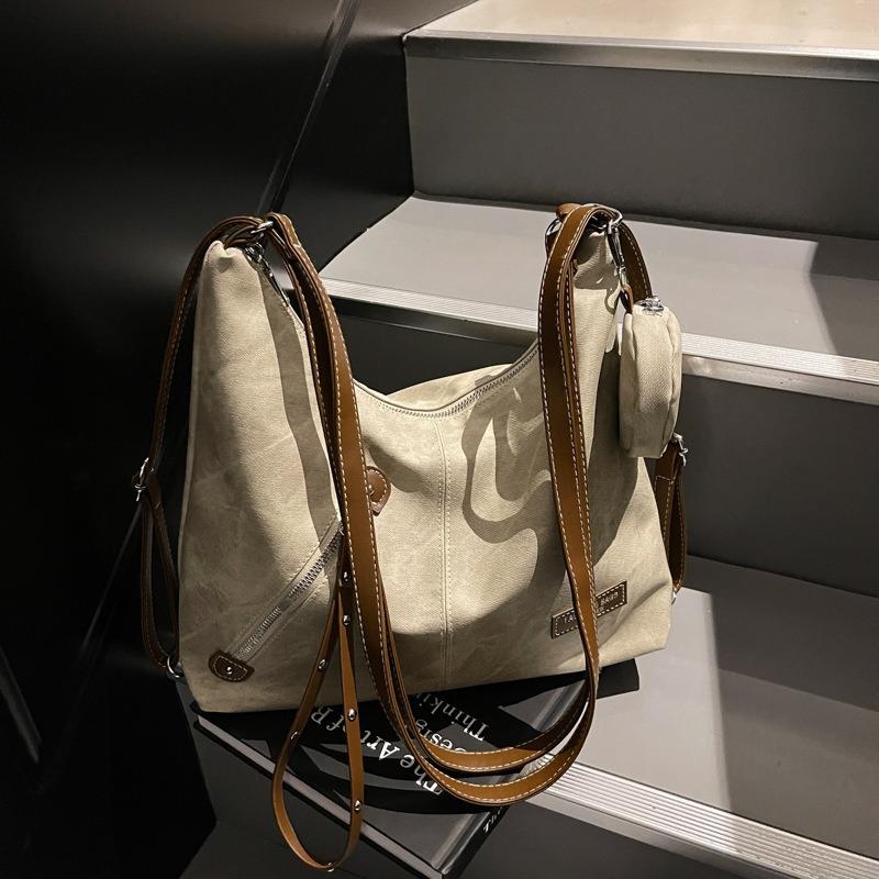 Niche women's bags new spring and summer fashion tote bags splicing commuter messenger bags large-capacity shoulder bags