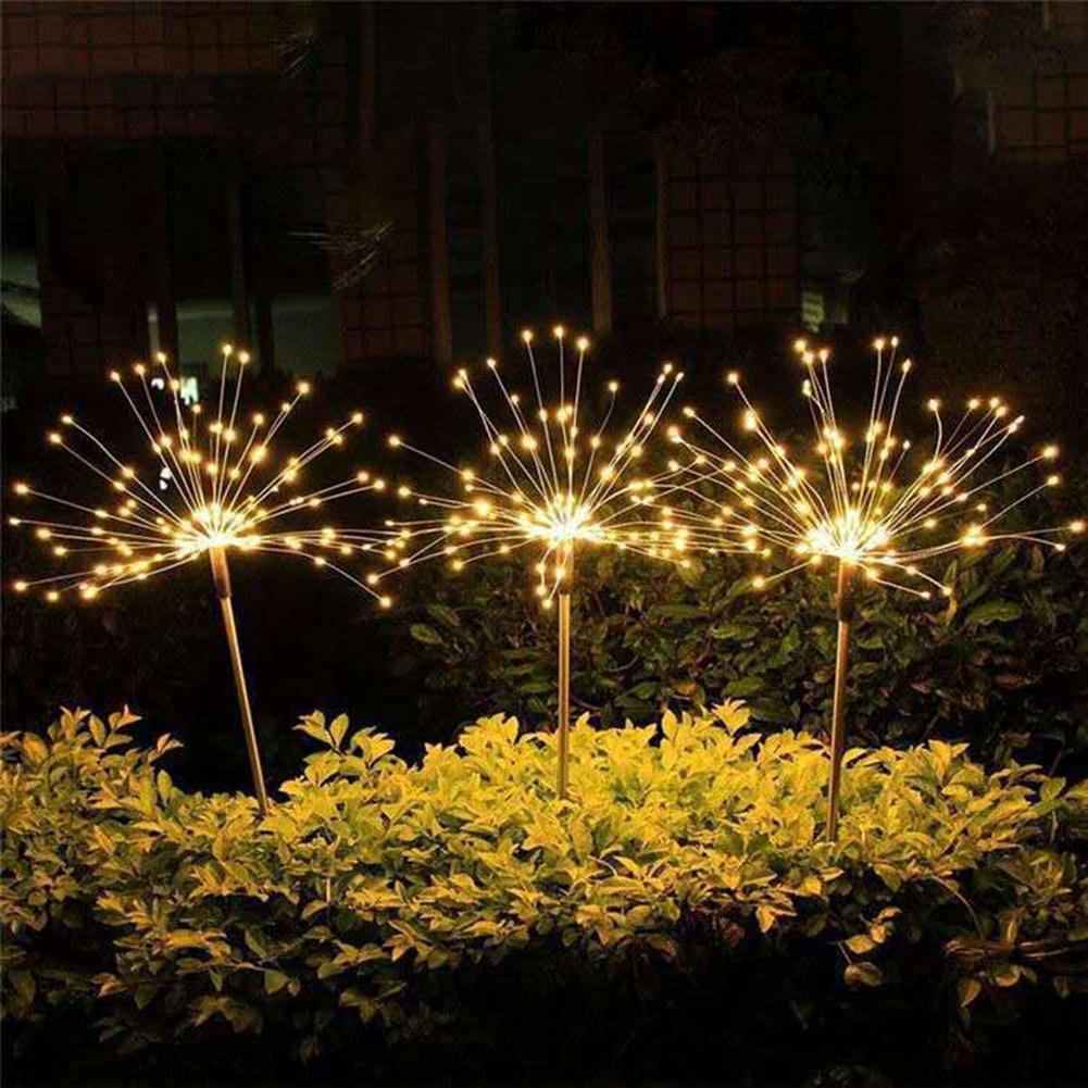 #F Solar Ground Light Automatic Switch Fireworks Landscape Lighting for Home Gar