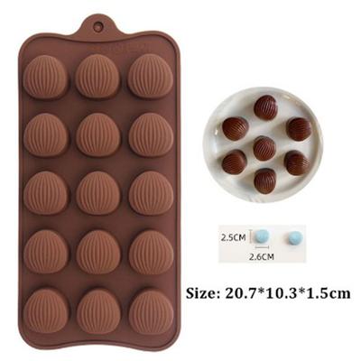 Handmade Chocolate Mold DIY Candy Jelly Pudding Mould Nut Shape Ice Silicone Molds Cake Baking Tool