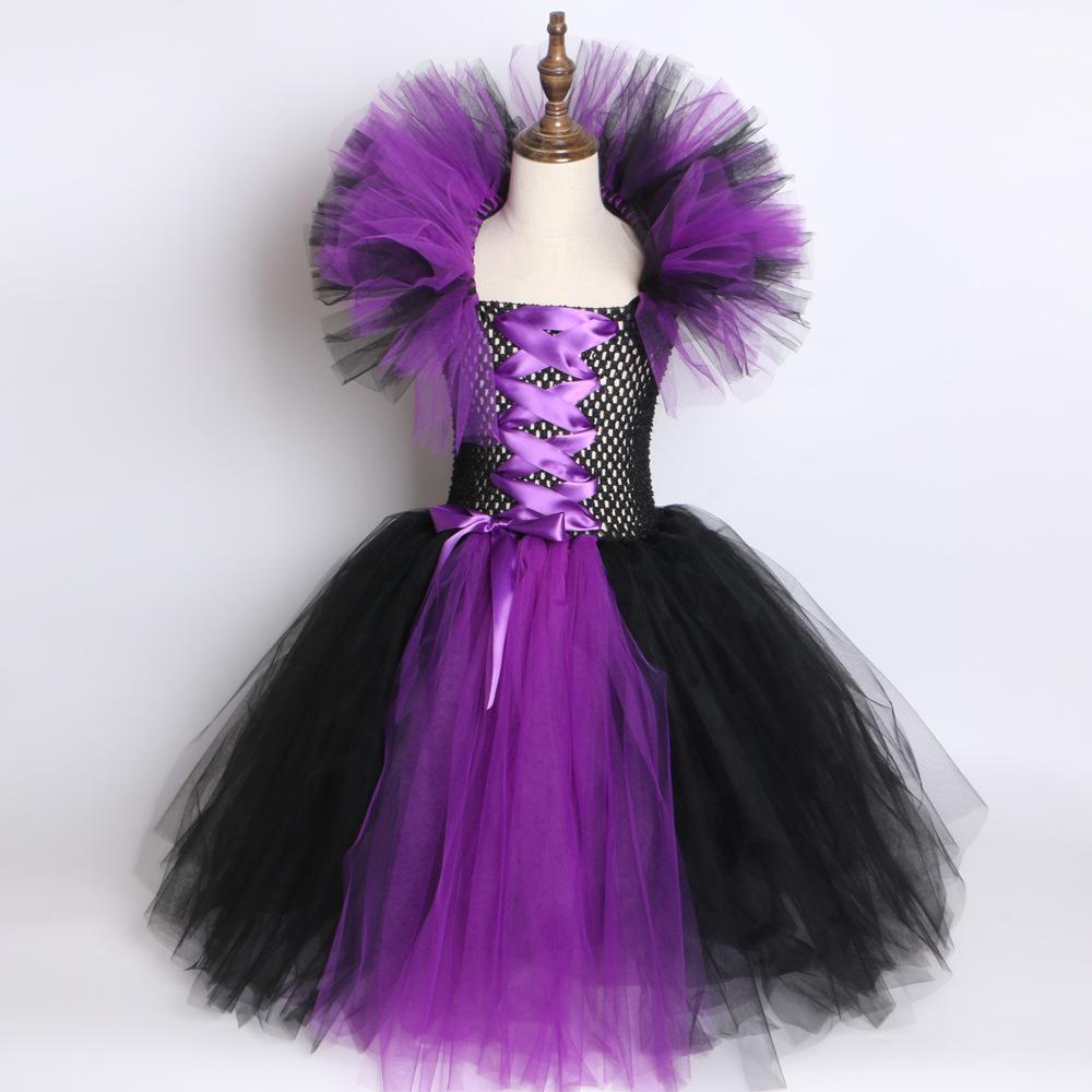 Costume Kids Girls Halloween Black Short Sleeved Dress Set Girls Dress