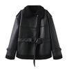 Autumn new women's clothing style design fashionable and versatile solid color square neck fur integrated coat
