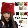 Crochet Cats Ear Hat for Women and Girl Popular Knitted Beanies Hat Soft Pullover Hat for Casual Outdoor Sport Headpiece