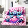 1pc S-Stitch13 Blanket, Gift, for Men and Women, Soft Blanket, Good for Sofa Bed Couch Travel, Lightweight Flannel Blanket
