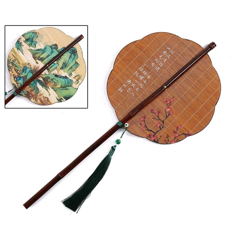 Bamboos Fan,Round Folding Fan,Chinese Foldable Hand Fan Handheld Fan for Birthday Party Wedding Home Decorations