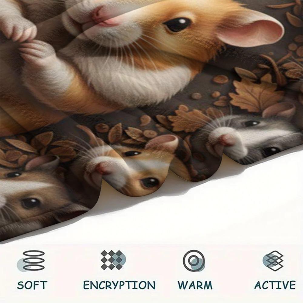 1PC Natural Decoration Print FlAannel Blanket, High quality Comfortable for All Seasons, Home Decor, Warmth and Comfort