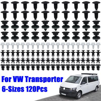120PCS 6 Größen Auto Tür Trim Panels Clips Auto Körper Push-Pin Niet Innen Dach Teppich Retainer Für VW transporter T4 T5