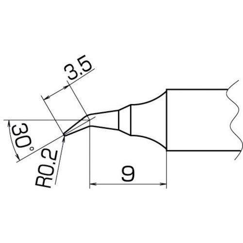 

HAKKO Soldering Tip, 0.2 RSB Type, T20J02