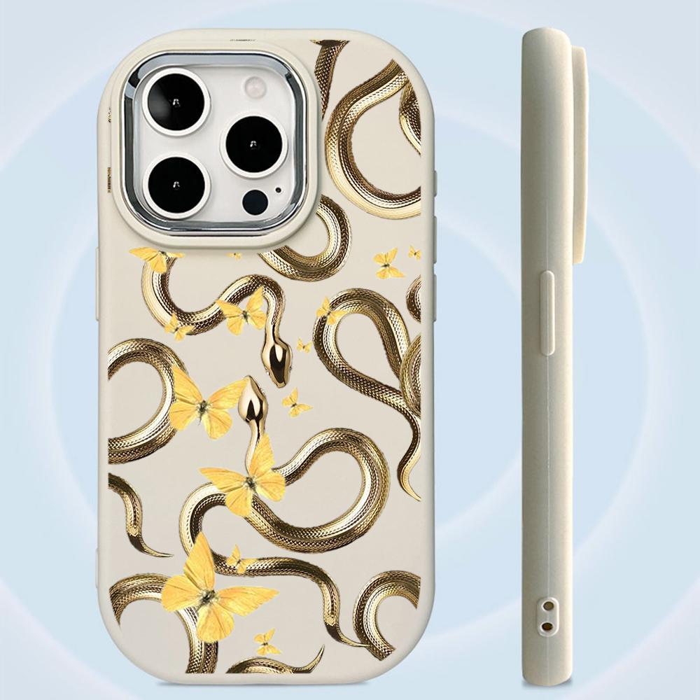 LZ5 Butterfly Black Gold Snake Soft Phone Case for Samsung S24 Ultra S23 Plus S21 FE A16 A54 A52 A06 Infinix Hot 40 Lens Protection Shockproof Cover