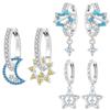 Orstarry S925 Silver Earrings Star Moon Sun Earrings For Women Birthday Gift Fashion Trend Silver Jewelry Gift