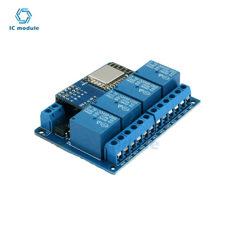 4 Channel 8CH Relay Module 5V 12V High Level Trigger with Optocoupler Isolation Relay Onboard ESP8266 module WIFI relay module