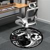 1pc Yin Yang Cats Chair Carpet for Office, Round Non Slip Durable Large Size Office Carpet, Suitable for Office