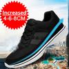Fashion Men Mesh Elevator Shoes Height Increase Sneakers Shoes for Men's 8cm Sports Casual Shoes Invisible Inner Heightening Black Shoes