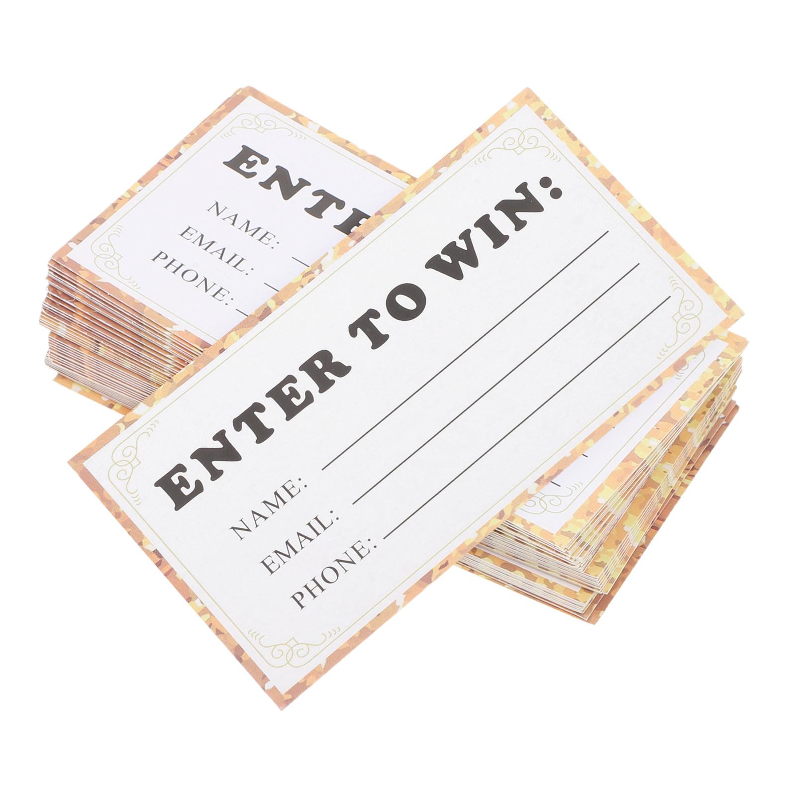 

50Pcs White Raffle Tickets Cards Writing Surface Fits Raffle Box Slot Door Prizes Classroom Carnival Salon Restaurant other