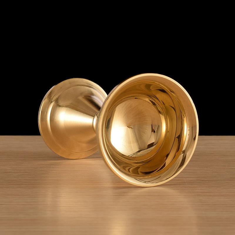 Gold Buddhist Guardian Cup Furnishing Copper Handicraft Polishing Tibetan Tribute Buddhism Holy Water Plate Home Gift Decorative