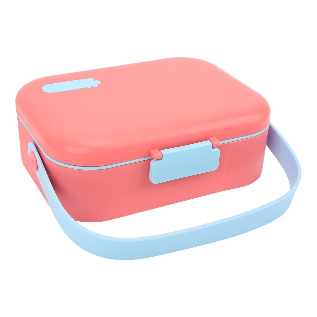 Pet Food Box Double Layer PP Toxic Free Prevent Leakage Carrying Dog Bento Box for Outdoor TravelPink