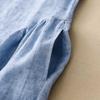 Damska lniano-bawełniana sukienka bez rękawów, casualowa, z okrągłym dekoltem, luźny krój, midi, typu tank top, na lato