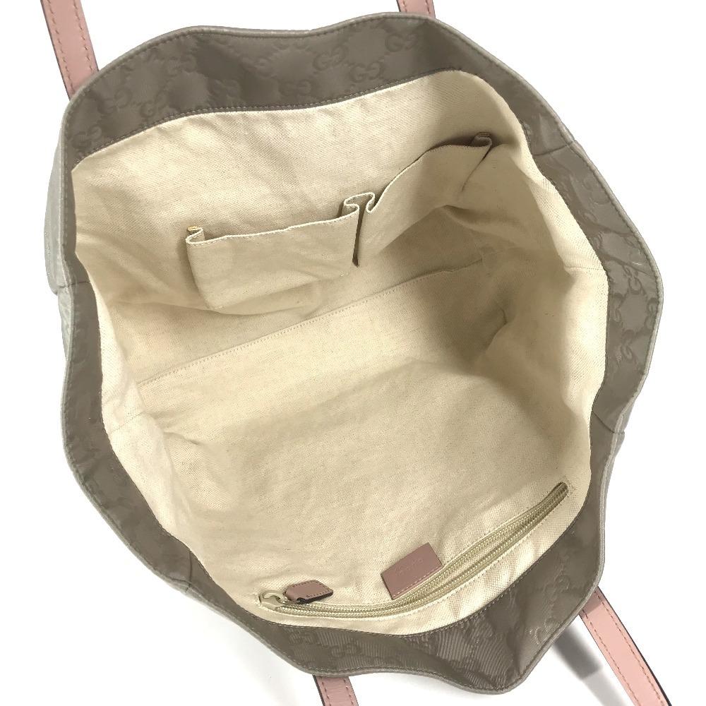 GUCCI 282439 GG logo Bag Tote Bag Hand Bag Leather / Nylon pink/gray