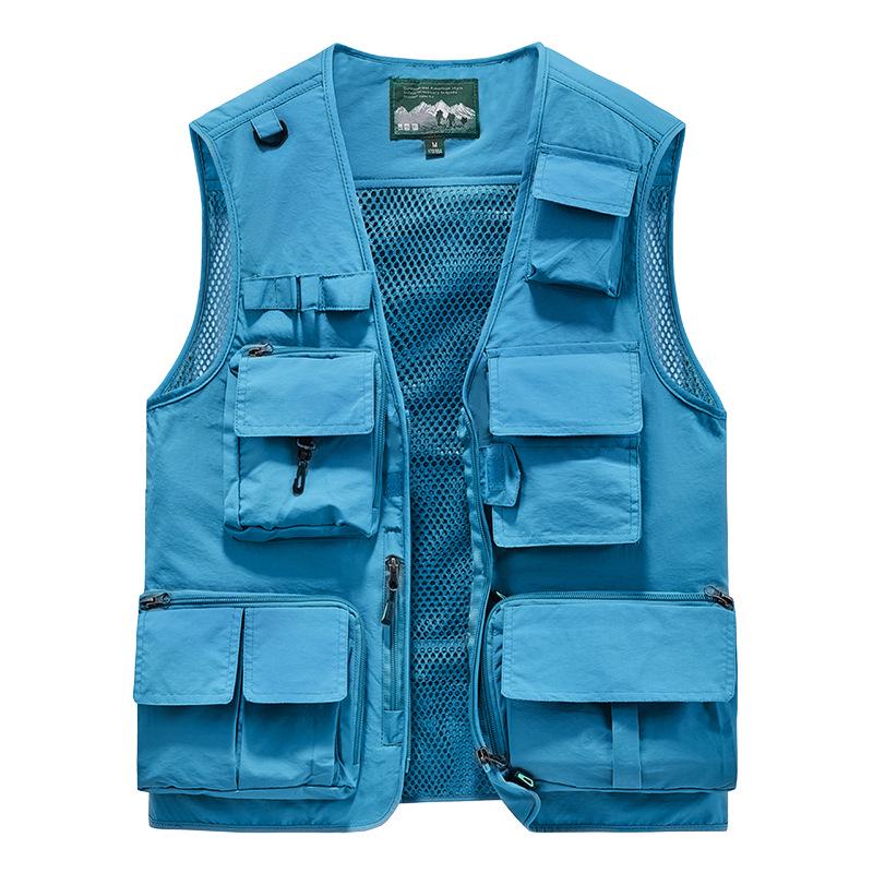 Men's Quick-Dry Multi-Pocket Vest for Fishing, Outdoor Work, Photography, and More - Plus Size Available