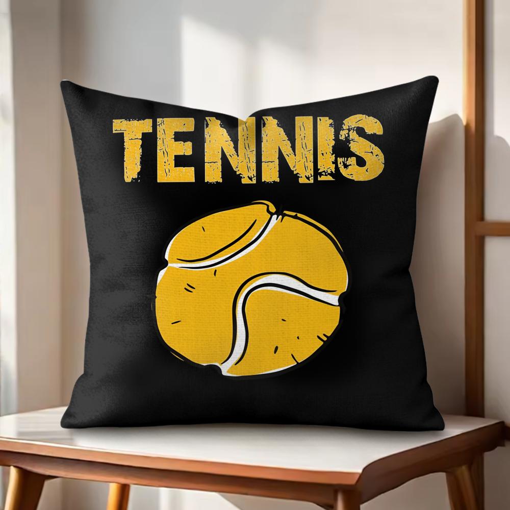 Tennis Cushion Cover Natural Linen Organic Fabric DoubleSided Printing Couch Pillow Covers Home Decor