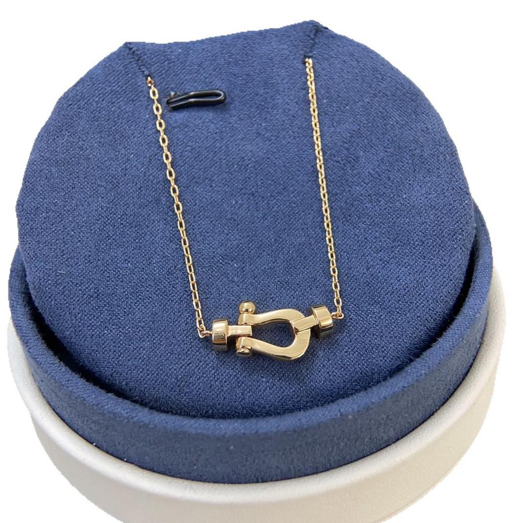 Collar de Herradura Chapado en Oro Rosa de 18 Quilates para Mujer – Elegante Diseño Minimalista con Cadena de Cierre Suave