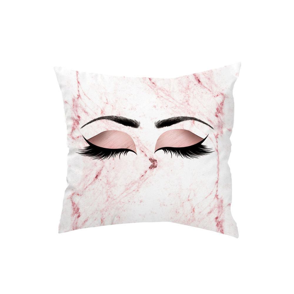 Marble Bright Diamond Eyes Eyelash Pillow Case Sofa Cushion Manicure Decoration Pillow