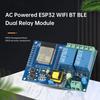 AC220V Power Supply ESP32 WIFI Bluetooth-Compatible 2 Channel Relay Module ESP32 Development Board Electronic Component Kit