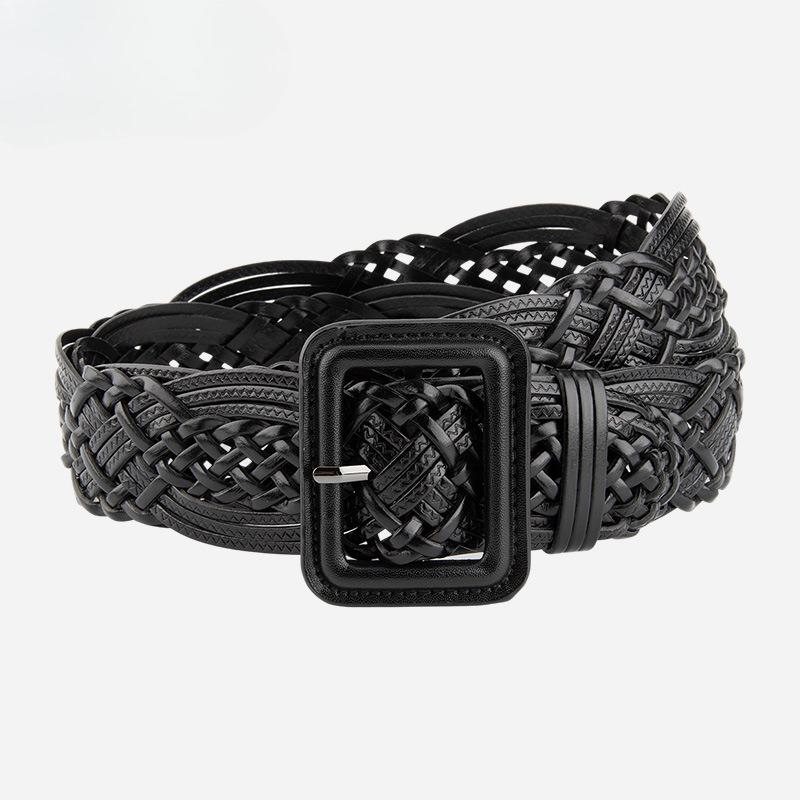 Hand-woven Non-hole Women's Wide Belt with Casual Dress with Belt Decorative Women's Waist Seal
