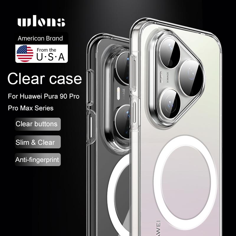 For Huawei Pura 90 Pro Max and Pura 90 Pro Case Magnetic Clear Non-Yellowing Skin Friendly Screen Lens Protection Soft Cover