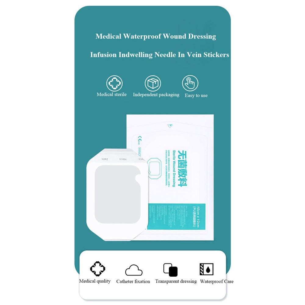 Medical Waterproof Wound Dressing PU Film Breathable Sterile PICC I.V. Cannula Infusion Indwelling Needle Fixation Sticker
