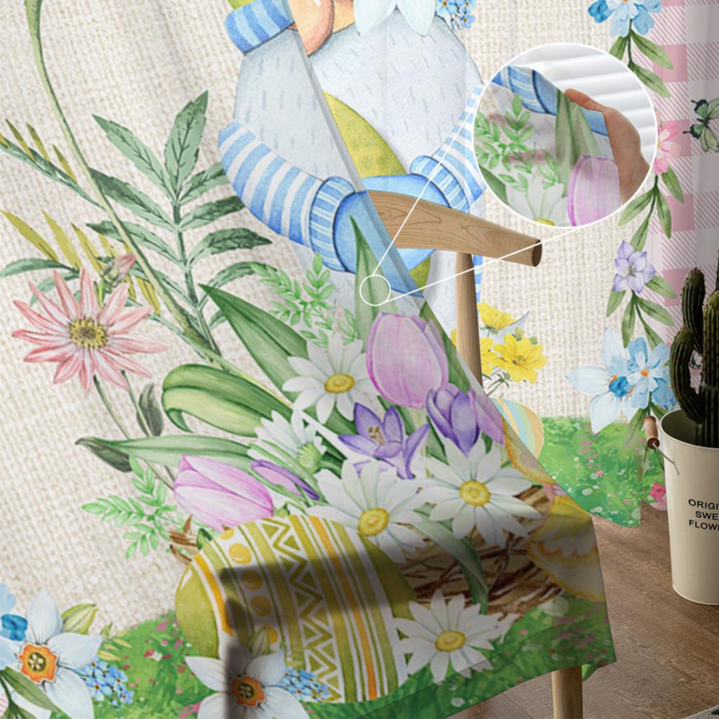 Osterhase Ei Blume Schmetterling Tüll Vorhänge für Wohnzimmer Schlafzimmer Voile Sheer Vorhang Fenster Home Decor Vorhänge
