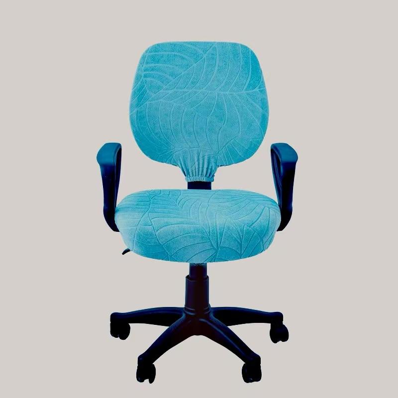 

2 шт./компл. Эластичные жаккардовые чехлы для офисного кресла, компьютерные чехлы из спандекса с раздельным сиденьем, чехол для кресла, домашний текстиль светло-синий